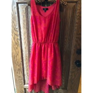 Pink and Orange High Low Dress